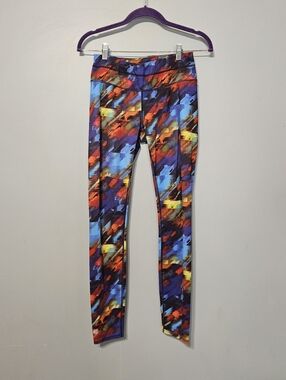 Athleta Multicolor Red Blue Purple Abstract Leggings